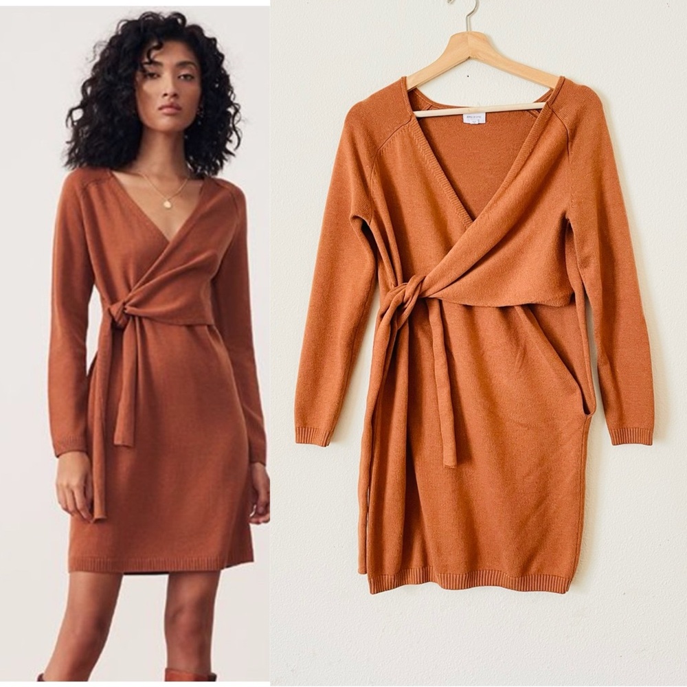 Song of Style SMALL Sammy wool blend tie wrap sweater dress
